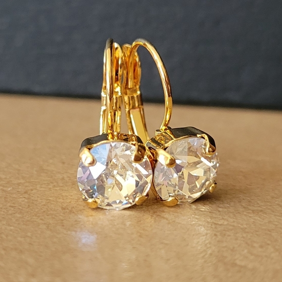 Austrian Crystal Earrings in Gold - Picture 5 of 8